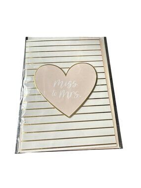 2 Miss To Mrs. Handmade Greeting Card With Envelope 5x7 Inches Gold Striped